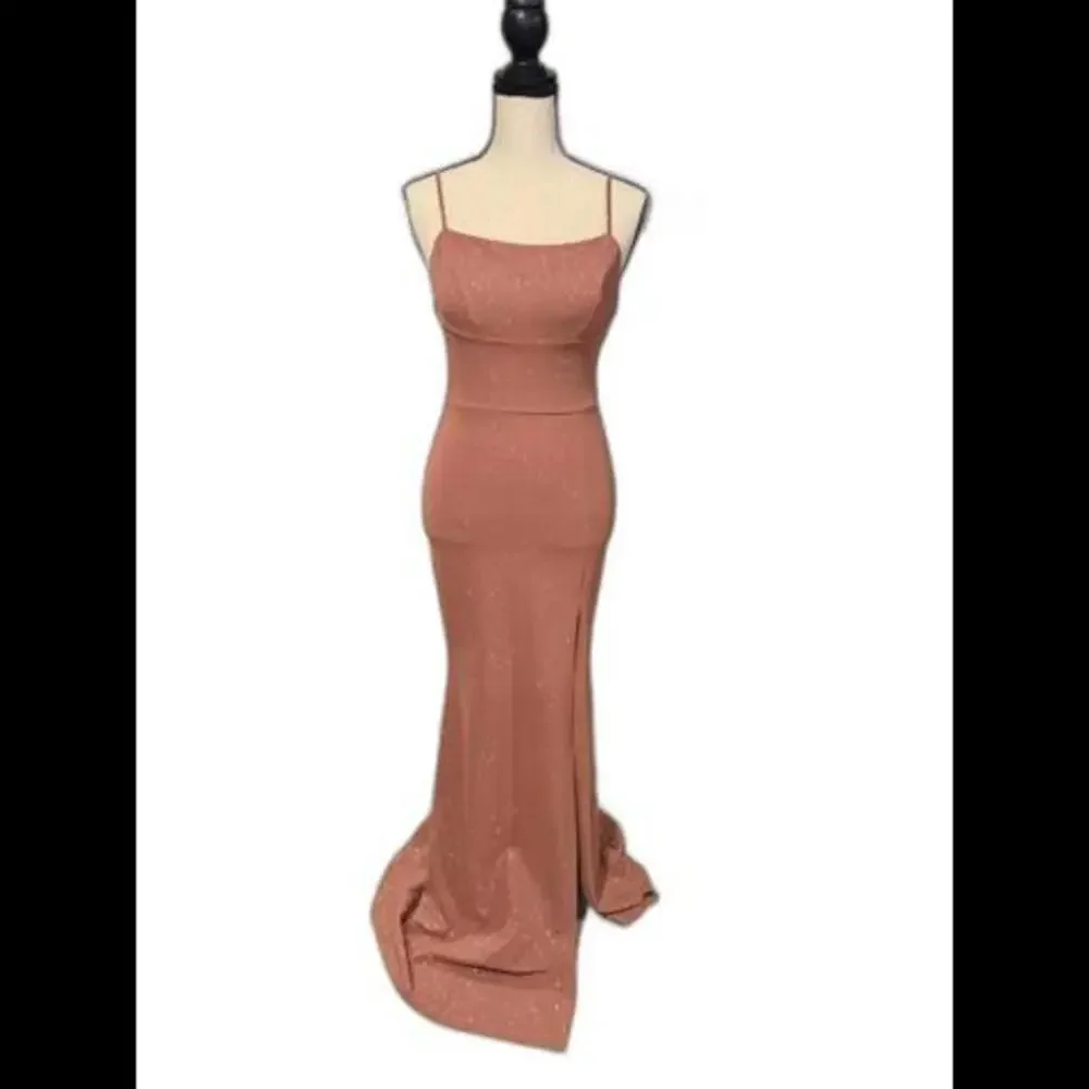 NWT Elegant Rose Gold Glitter Evening Gown by Windsor Prom Formal Party - Picture 1 of 8